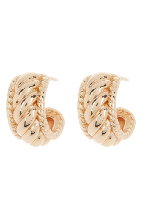 Kalina Quilted Huggie Hoop Earrings