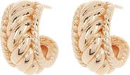 Sterling Forever Kalina Quilted Huggie Hoop Earrings