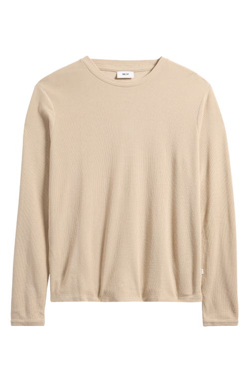 Nn07 Clive Long Sleeve Waffle Knit Tee In White Pepper