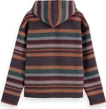Scotch & Soda Relaxed Fit Stripe Jacquard Hoodie | Nordstrom