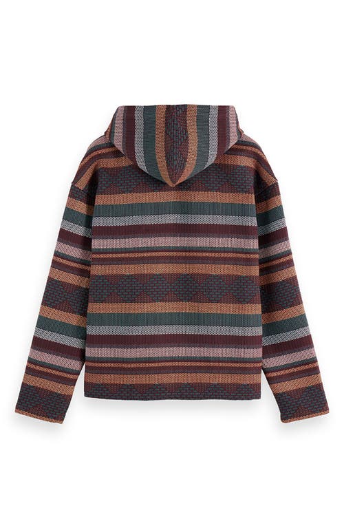 Scotch & Soda Relaxed Fit Stripe Jacquard Hoodie In Multi
