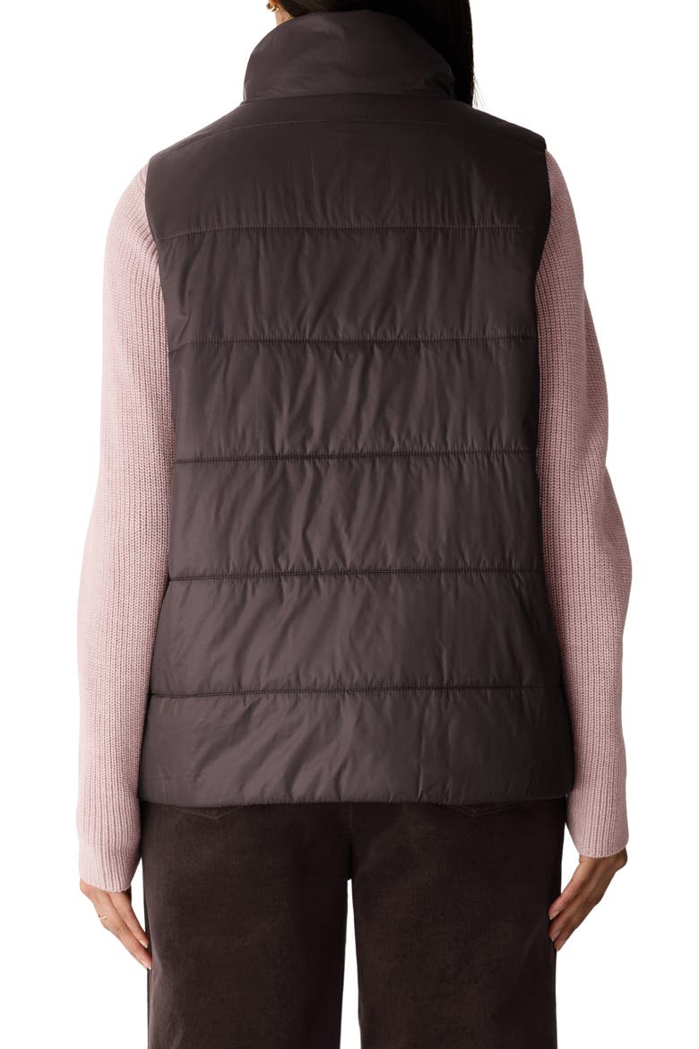 High Collar Quilted Vest, Alternate, color, COFFEE