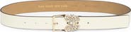 Kate Spade New York 32mm rhinestone flower metal buckle belt