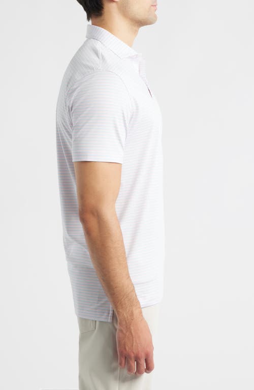 Johnnie-o Rex Stripe Performance Jersey Polo In White