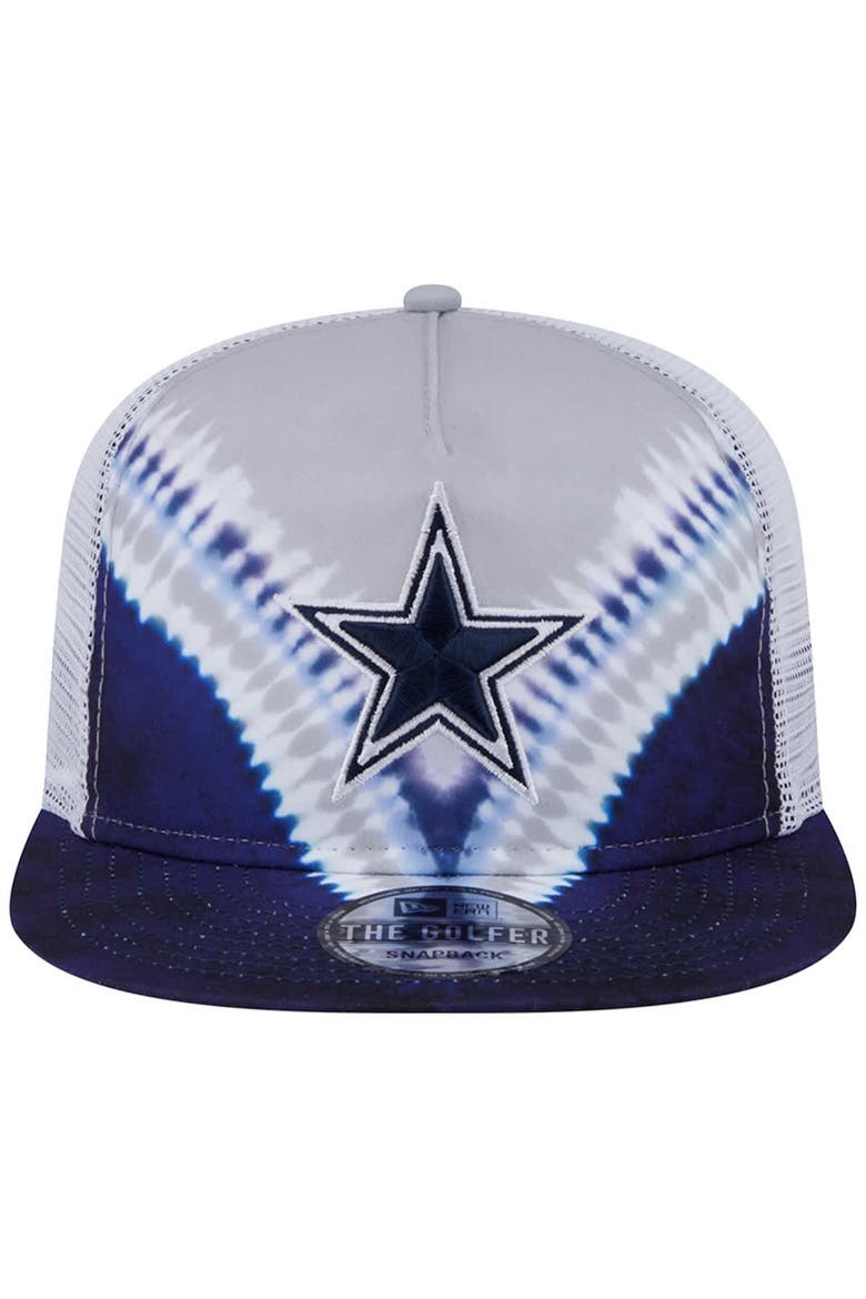 Men's New Era Gray/Navy Dallas Cowboys Throwback Dye Golfer Snapback Hat, Alternate, color, Gray