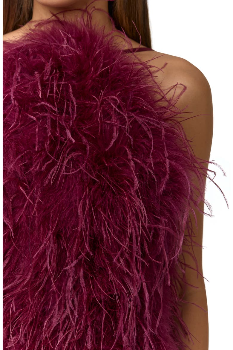 Feather Minidress, Alternate, color, SANGRIA