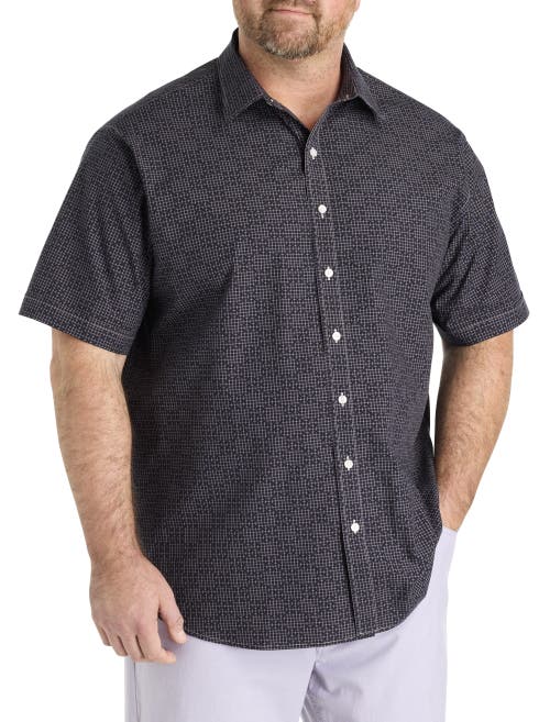 Synrgy by DXL Big & Tall Dobby Patterned Sport Shirt in Black  product