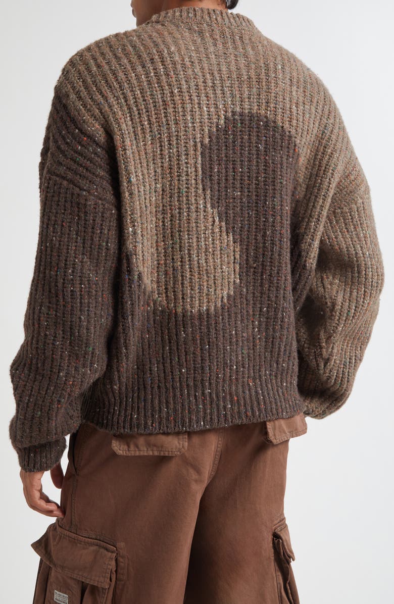 ERL Gender Inclusive Swirl Wool Blend Sweater, Alternate, color, Brown