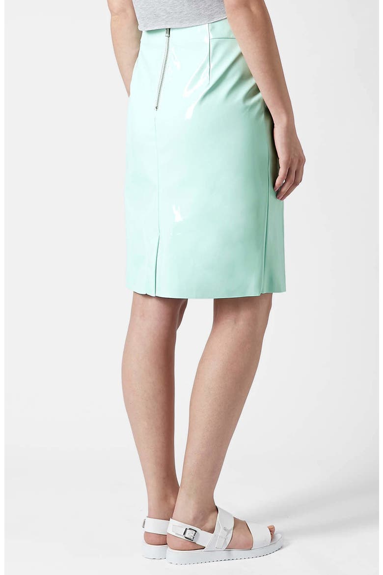 Vinyl Pencil Skirt, Alternate, color, MINT