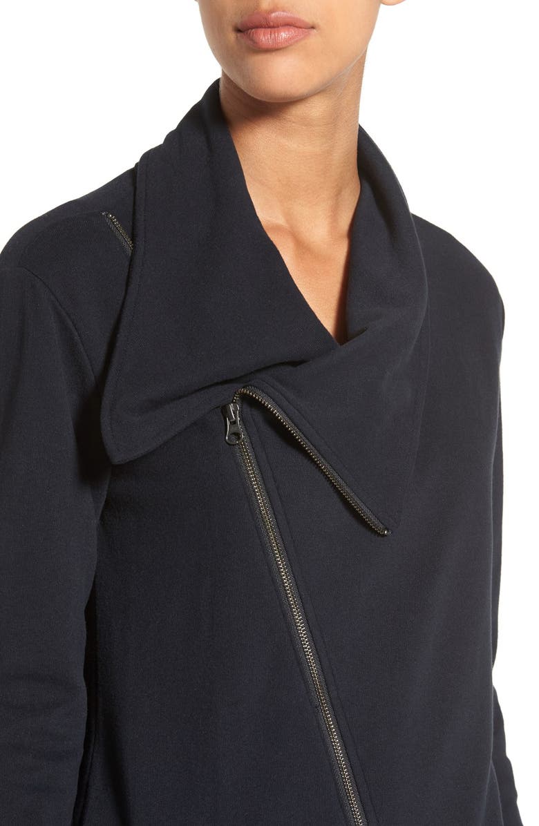 Caslon<sup>®</sup> Asymmetrical Drape Collar Terry Jacket, Alternate, color,