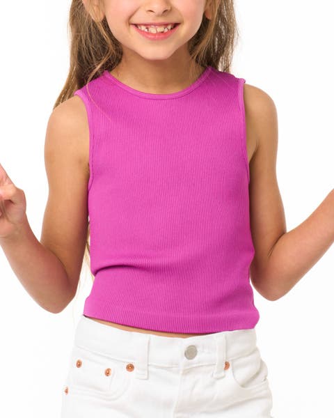 Littles ribbed crop sport tank top