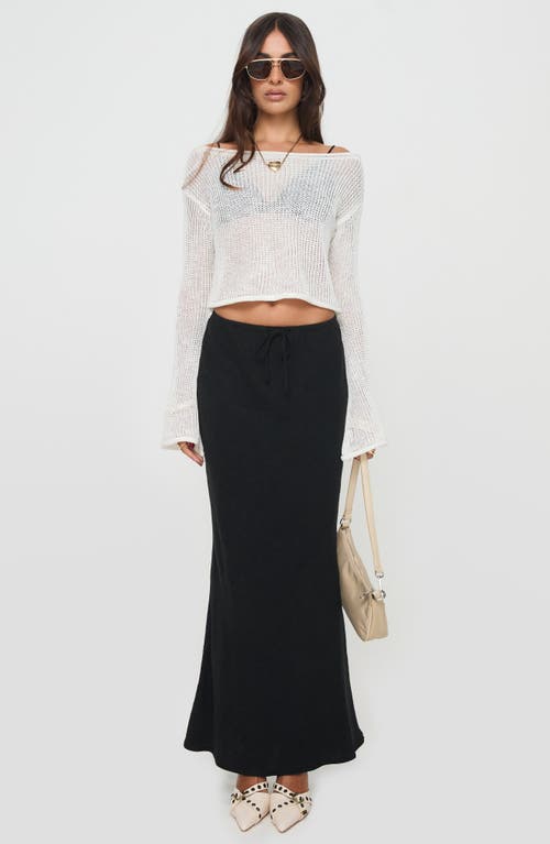 Princess Polly Cafe Pari Open Stitch Off The Shoulder Crop Sweater In White