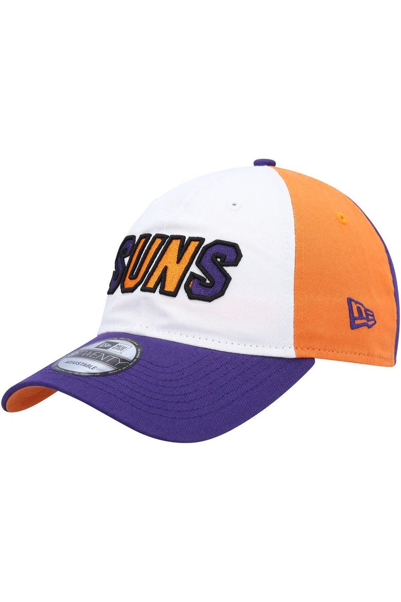 Men's New Era  White/Purple Phoenix Suns Back Half 9TWENTY Adjustable Hat, Main, color, White