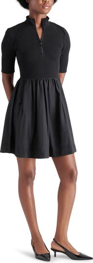 セール! Steve Madden 人気 ハーフジップ Berlin ドレス Steve Madden Berlina Half Zip Mixed Media Dress | Nordstrom