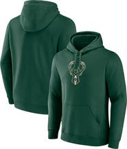 FANATICS Men's Fanatics Branded Hunter Green Milwaukee Bucks Primary Logo Pullover Hoodie