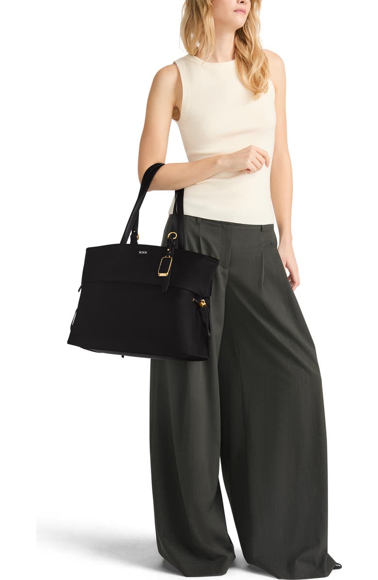 TUMI Voyageur Cam Large Tote Bag, Alternate, color, Black/ Gold