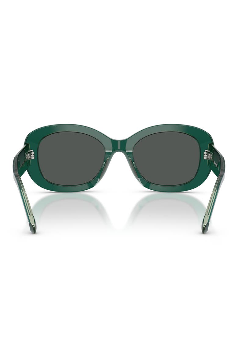 52mm Oval Sunglasses, Alternate, color, DARK GREEN/TRANSPARENT SAGE / DARK GREY