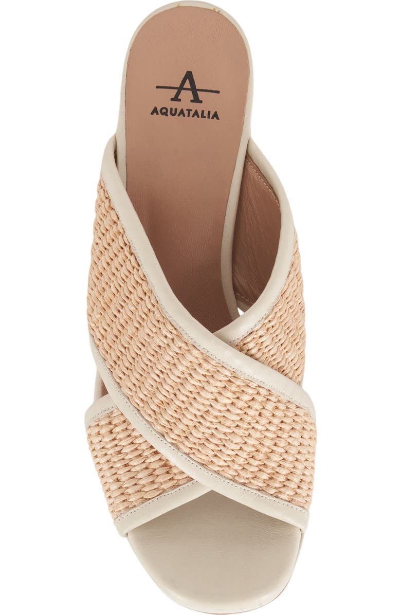 Aquatalia Madyson Water Repellent Platform Slide Sandal, Alternate, color, Raffia Bone Nappa