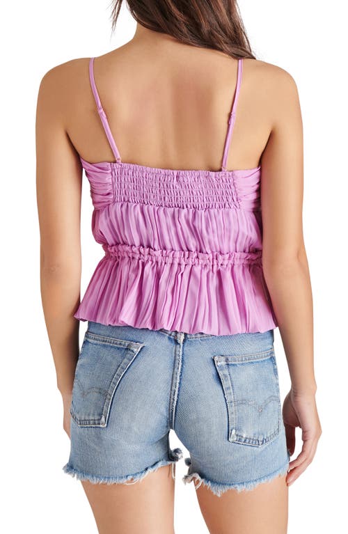 Steve Madden Solange Ruched Peplum Camisole In Berry