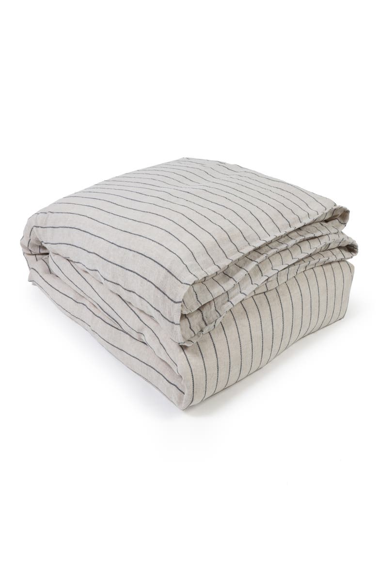 Blake Duvet Cover, Main, color, FLAX/MIDNIGHT