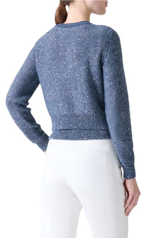 Akris Sequin Knit Linen Blend Cardigan