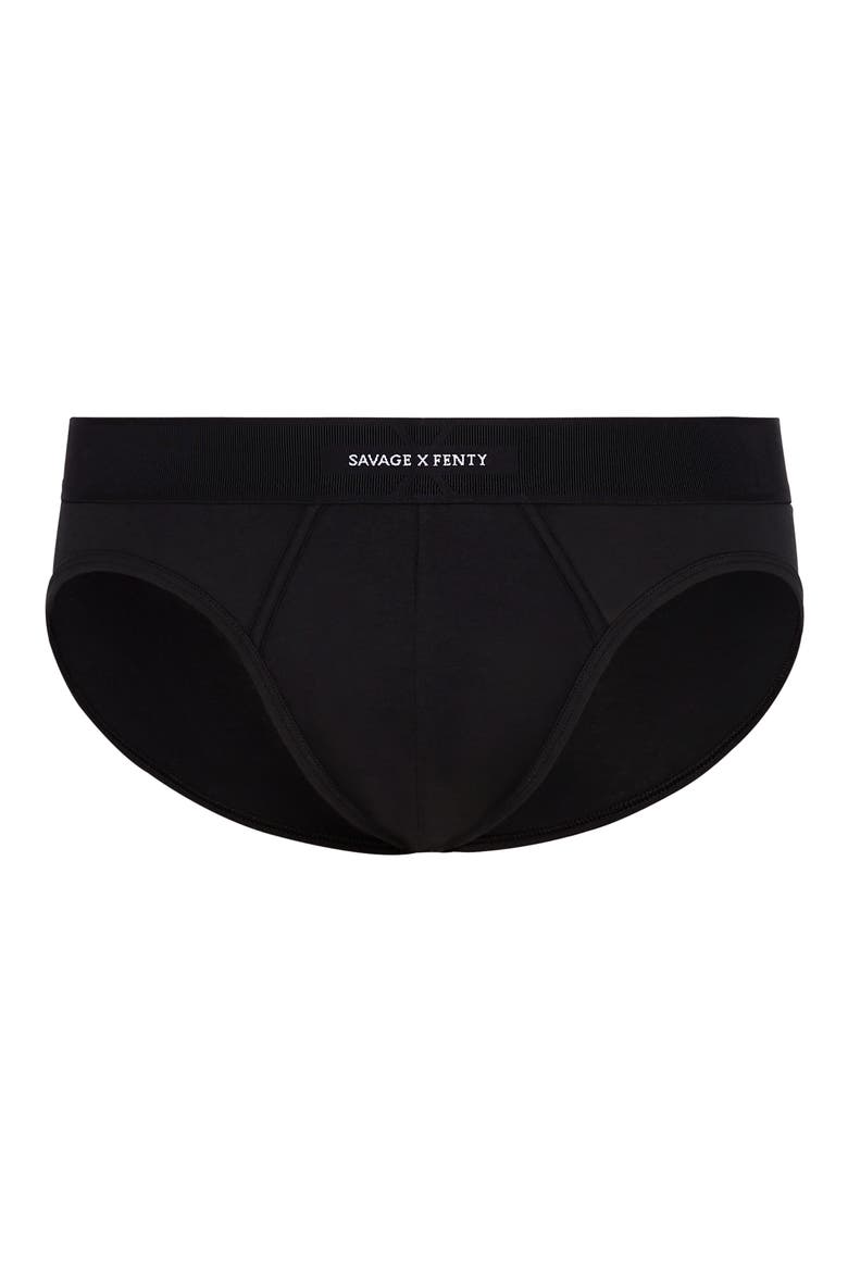 Savage X Cotton Blend Briefs, Alternate, color, BLACK CAVIAR