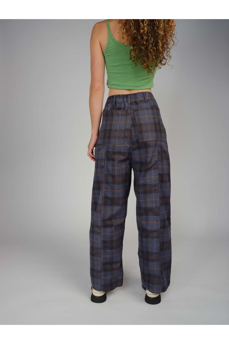 Rylie Wide Leg Denim Pant, Alternate, color, Plaid