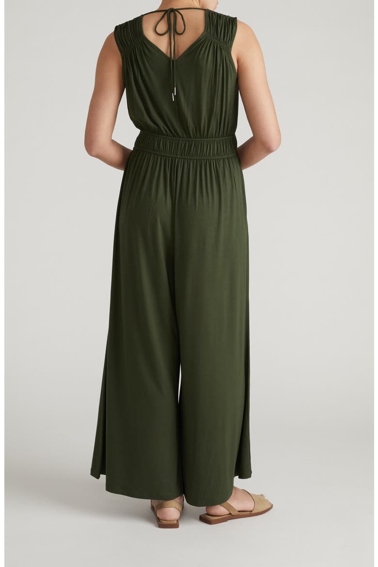The Zoey Liquid Jersey Wide Leg Jumpsuit, Alternate, color, CORATINA GREEN