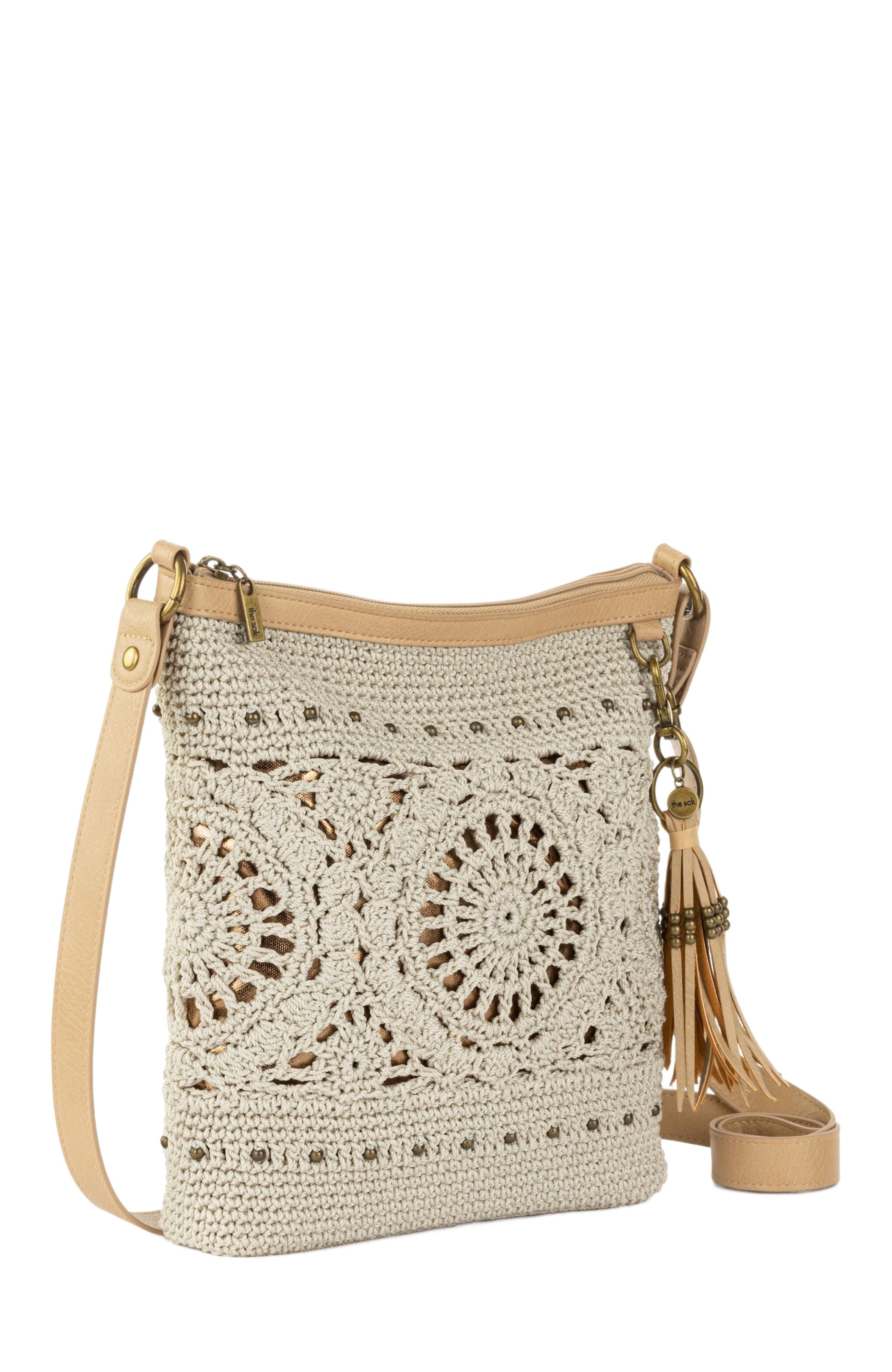 The Sak Lucia Crossbody Leather Bag, Alternate, color, Natural Medallion