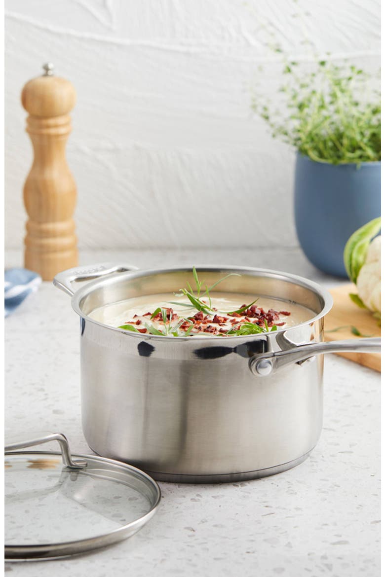 iconiX™ 3.5 Qt Saucepan with Lid, Alternate, color, SILVER