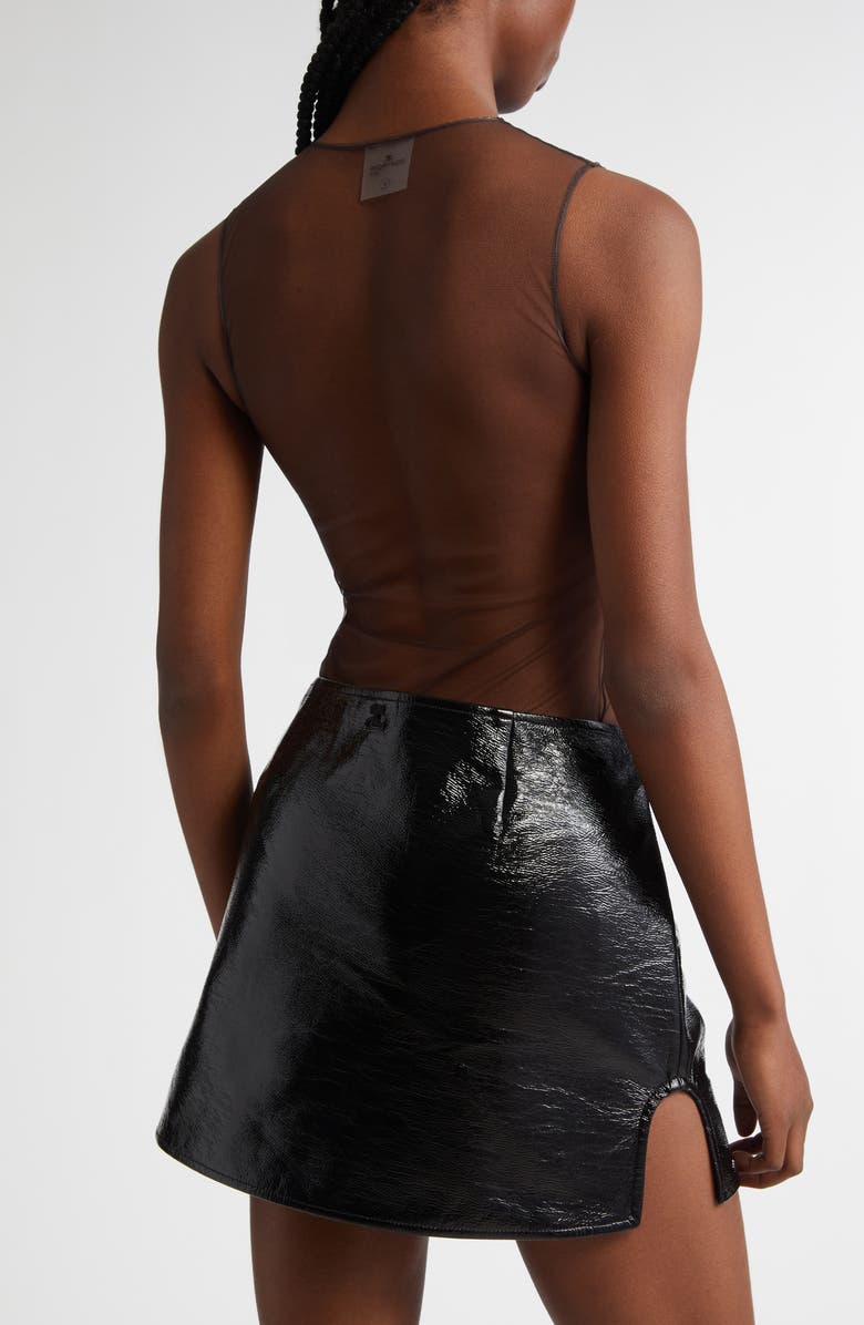 Courrèges Frame Illusion Bodysuit, Alternate, color, 