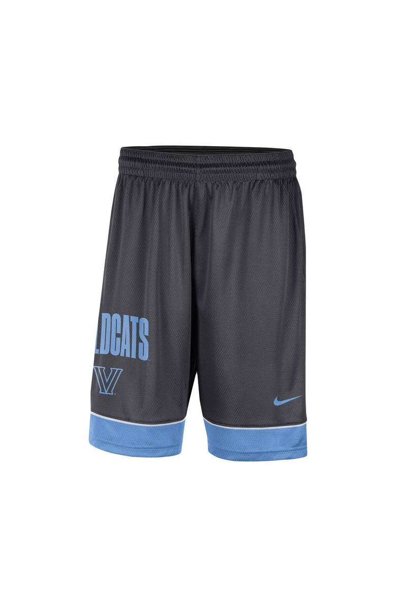 Nike Men's Nike Charcoal/Light Blue Villanova Wildcats Performance Fast Break Shorts, Alternate, color,