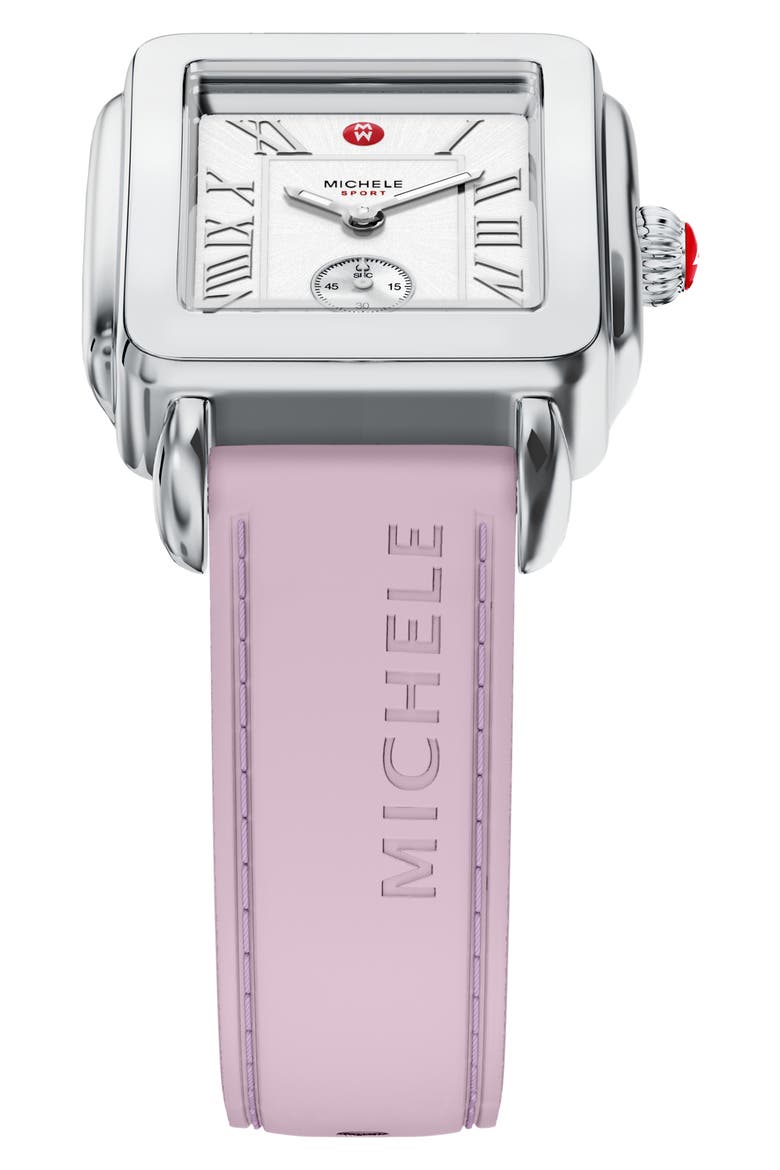 Deco Sport Mid Silicone Strap Watch, 29mm x 31mm, Alternate, color, LIGHT PINK