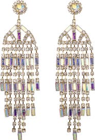 EYE CANDY LOS ANGELES Elena AB Crystal Fringe Drop Earrings