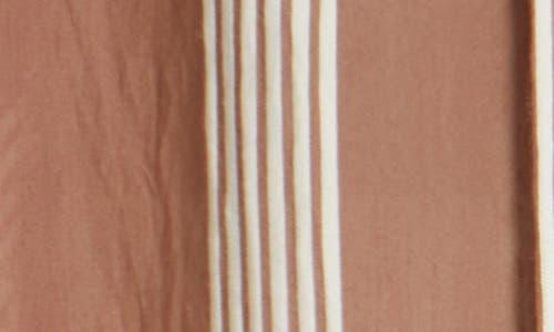 Nordstrom Stripe Puff Shoulder Shirt In Brown- Ivory Delray Stripe