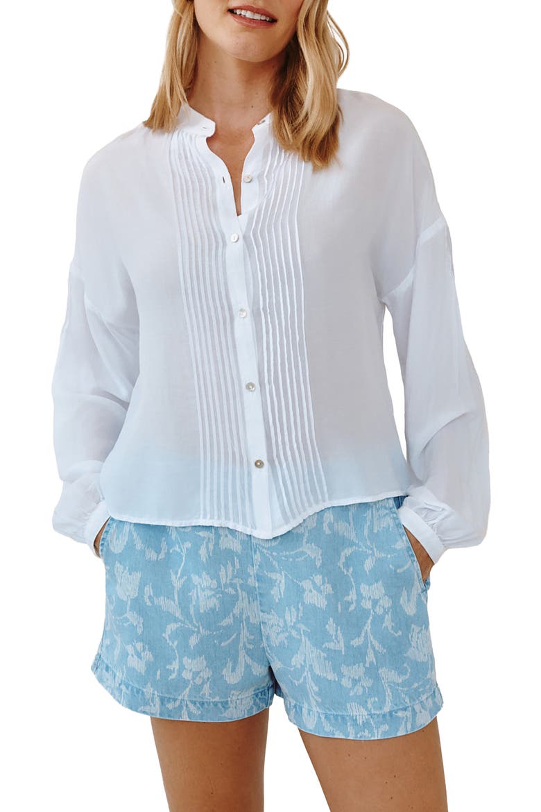 Pintuck Shirt, Main, color, WHITE