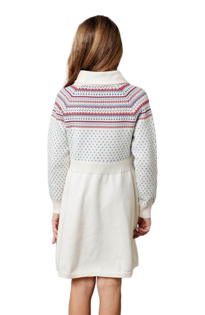 Hope & Henry Girls' Organic Shawl Collar Sweater Dress, Toddler, Alternate, color, Ski Lodge Birdseye