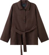 MANGO Belted Linen Jacket