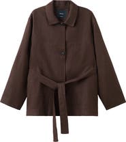 MANGO Belted Linen Jacket