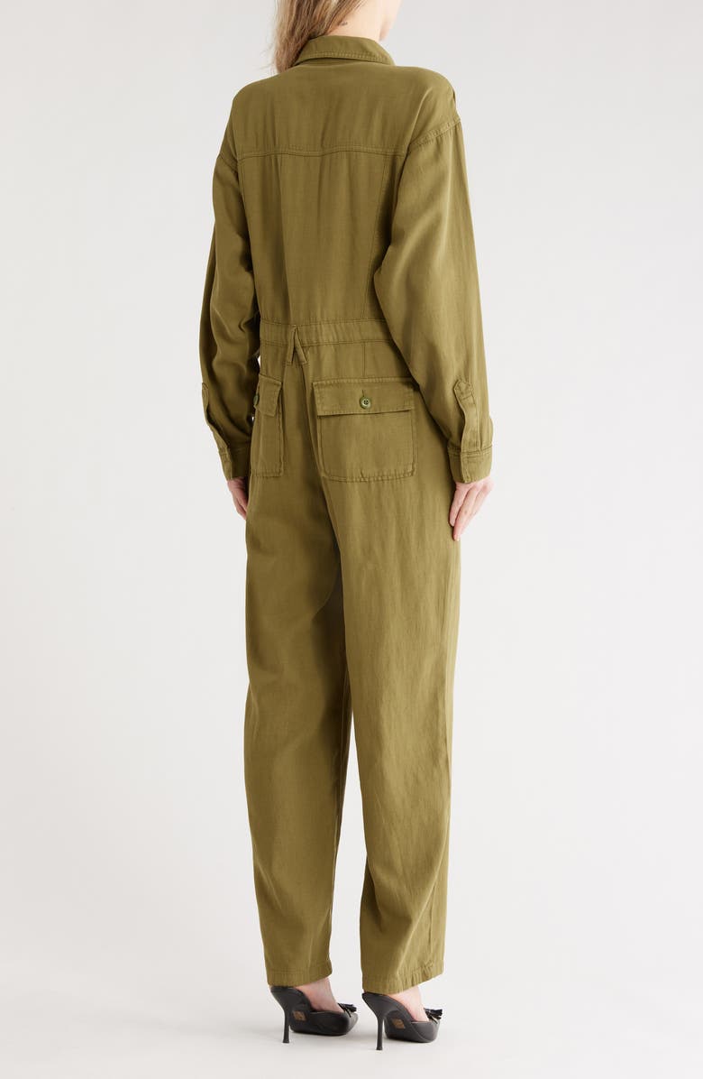 Good American Oversize Long Sleeve Lite Jumpsuit, Alternate, color, Martini Olive002