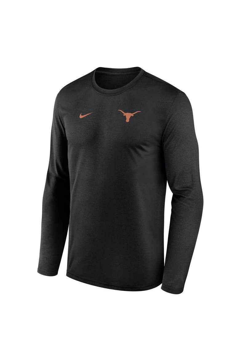 Men's Nike Black Texas Longhorns 2026 Sideline Small Logo Legend Dri-FIT Long Sleeve T-Shirt, Alternate, color, Black
