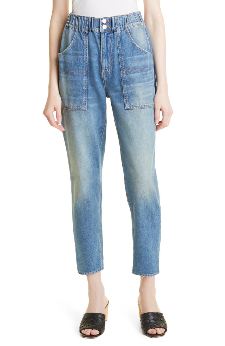 Veronica Beard Arya High Waist Crop Straight Leg Jeans, Main, color, 