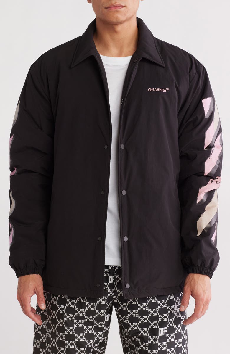 Off-White Graffiti Puppet Graphic Coach's Jacket, Main, color, 