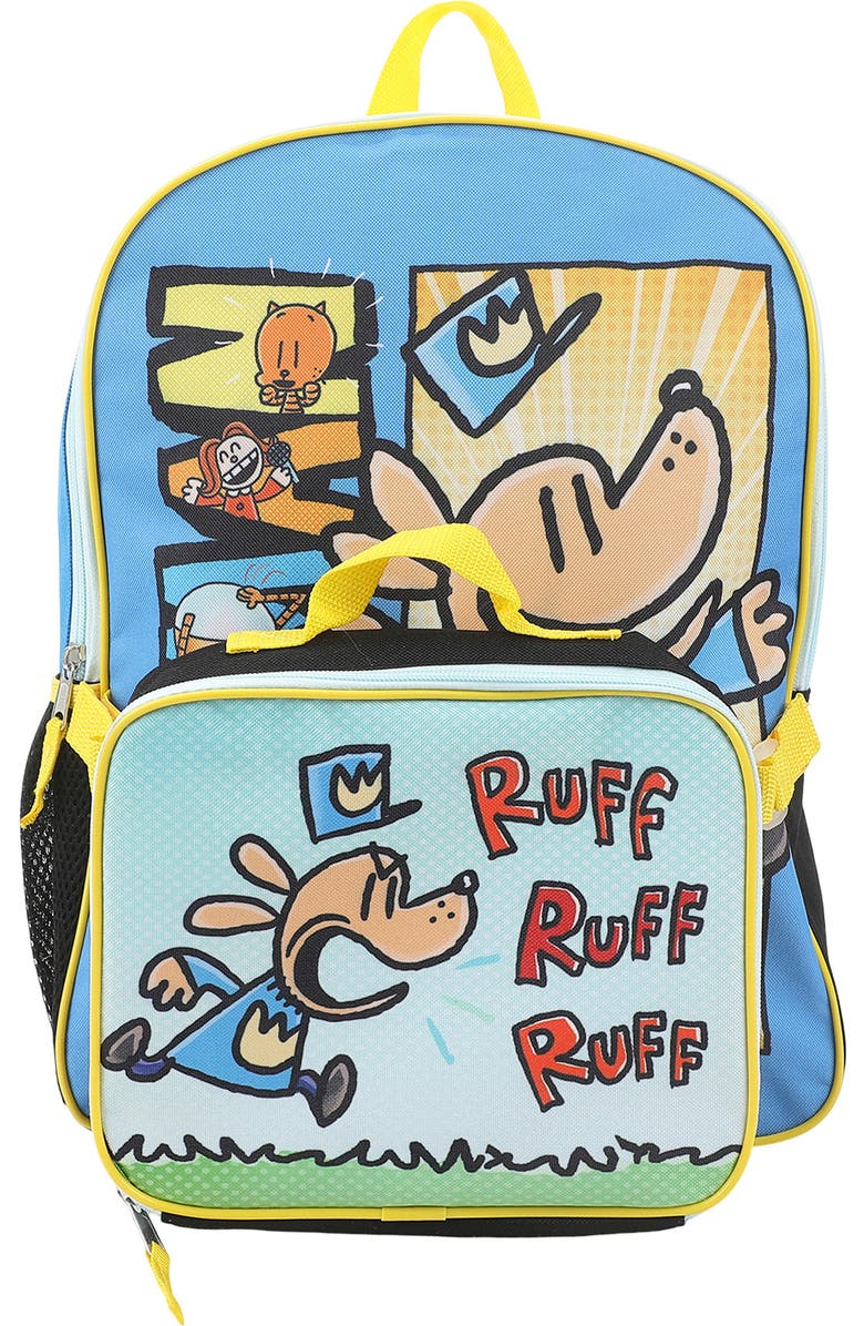 BIOWORLD Kids' Dog Man Backpack with Lunch Bag, Main, color,