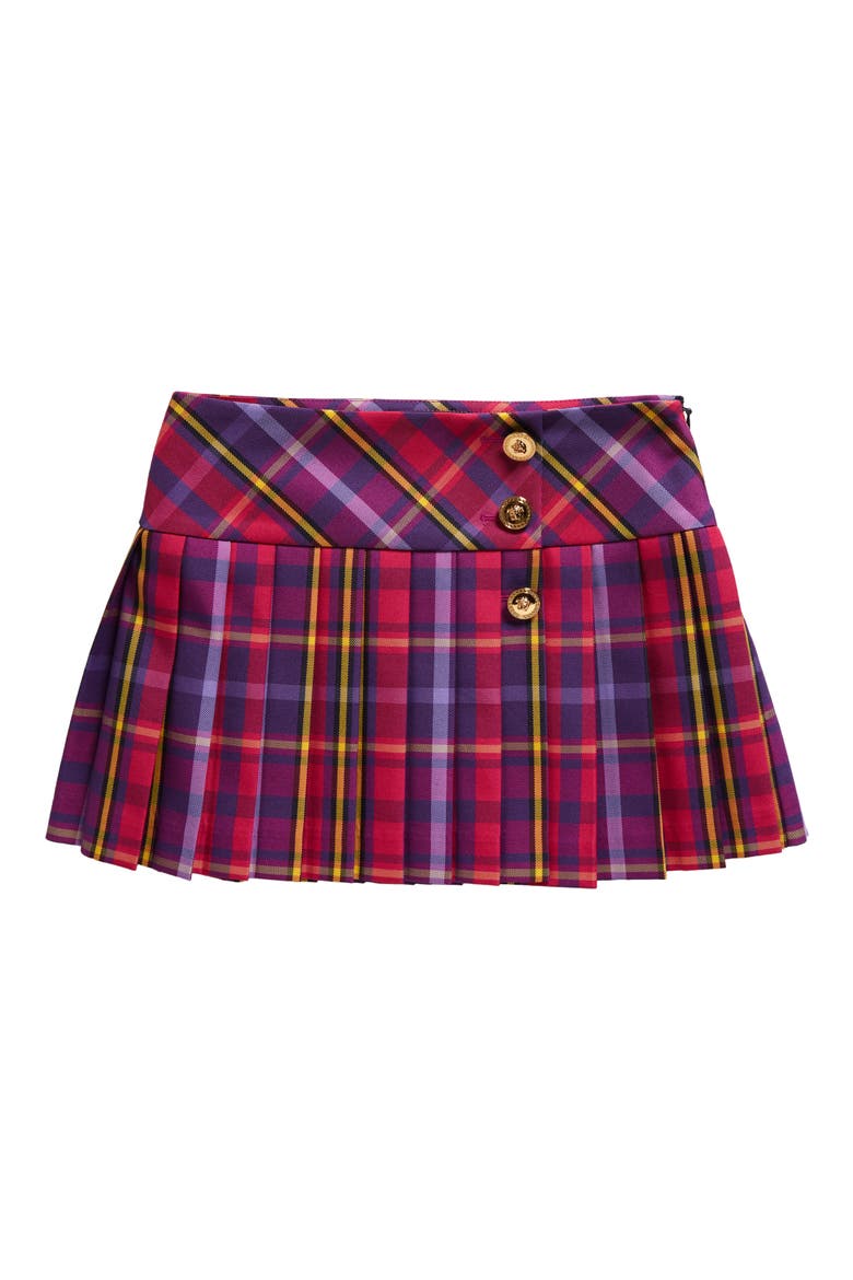 Kids' Tartan Flannel Skirt, Main, color, 6P890 FUXIA VIOLA GIALLO