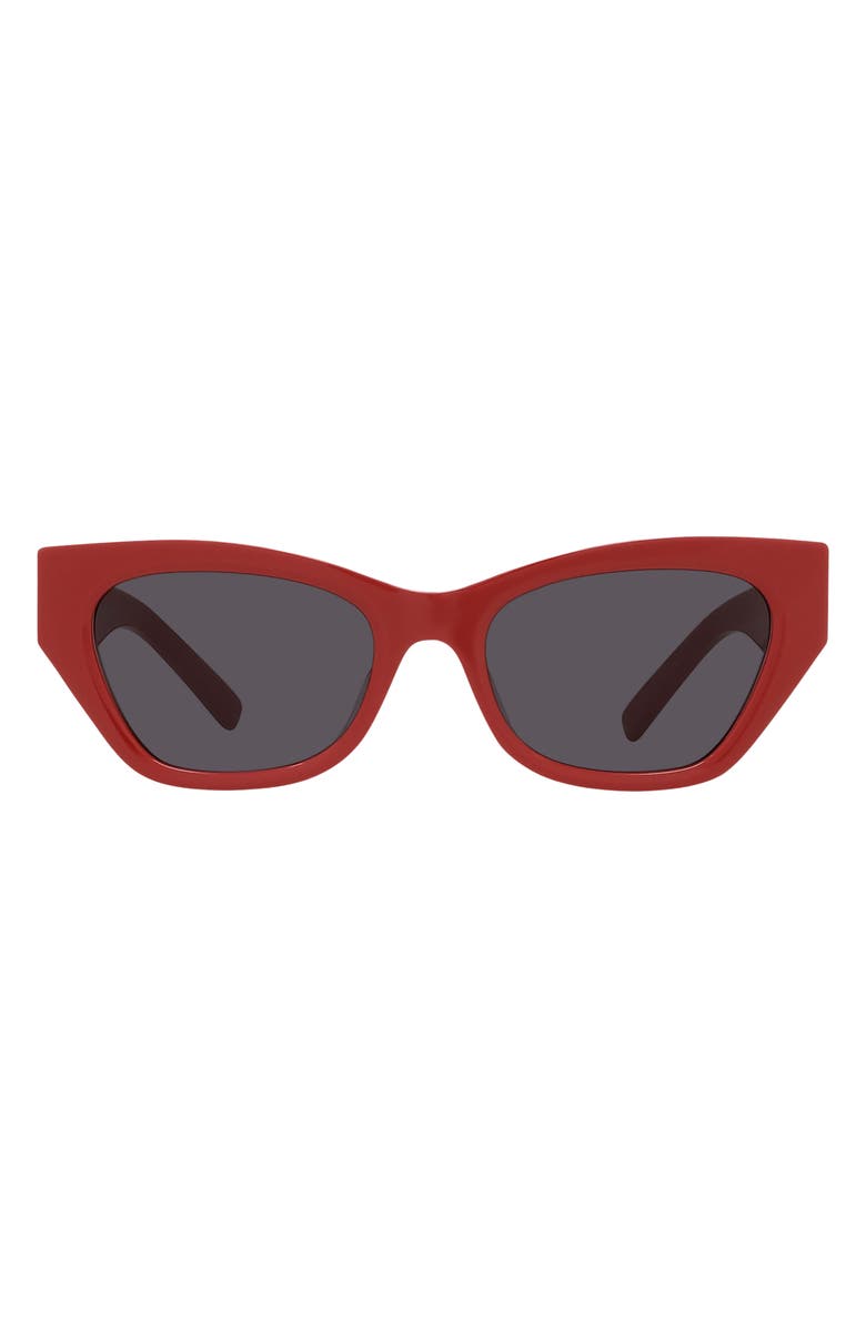 Givenchy 4G 55mm Cat Eye Sunglasses, Main, color, Shiny Red / Smoke