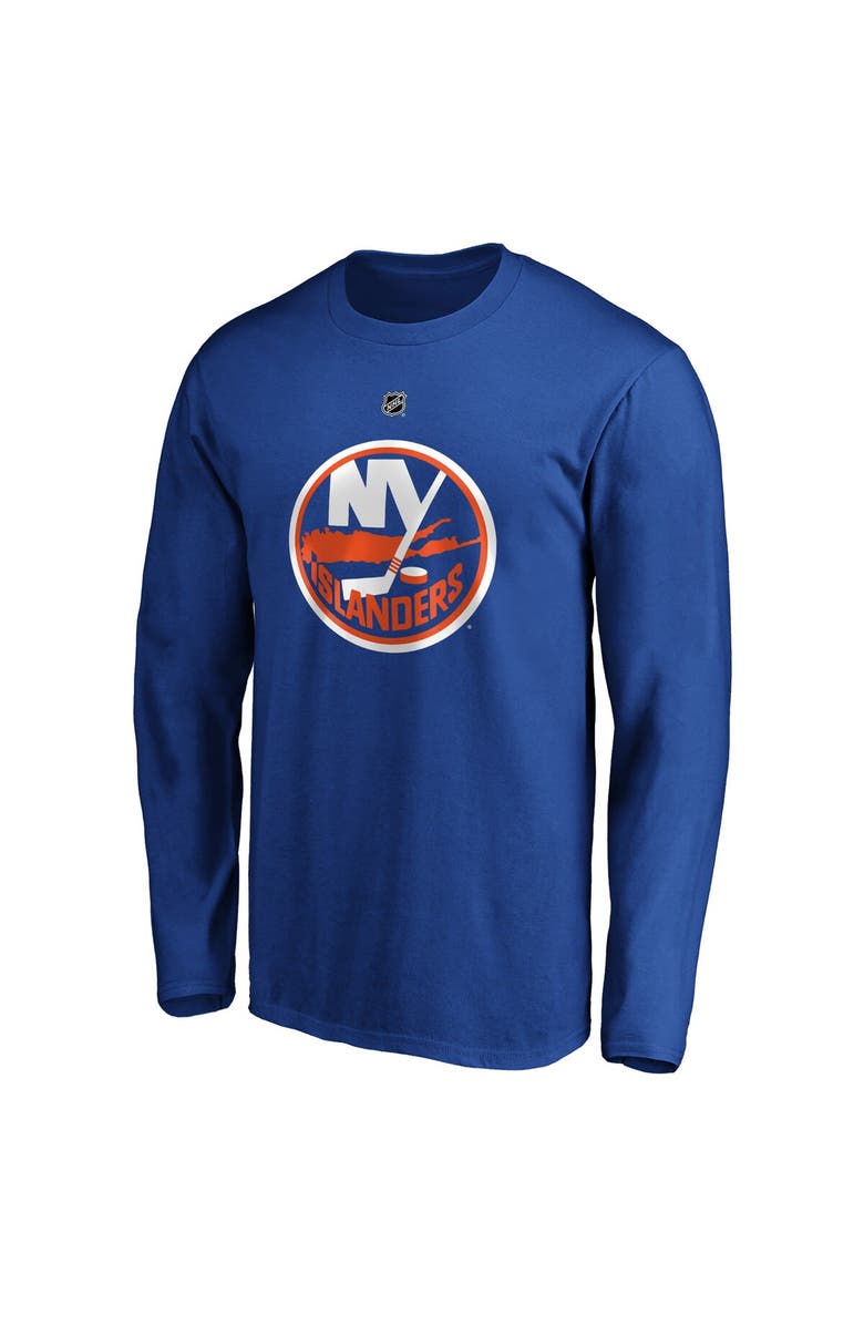 FANATICS Men's Fanatics Branded Mathew Barzal Royal New York Islanders Authentic Stack Name & Number Long Sleeve T-Shirt, Alternate, color, Royal