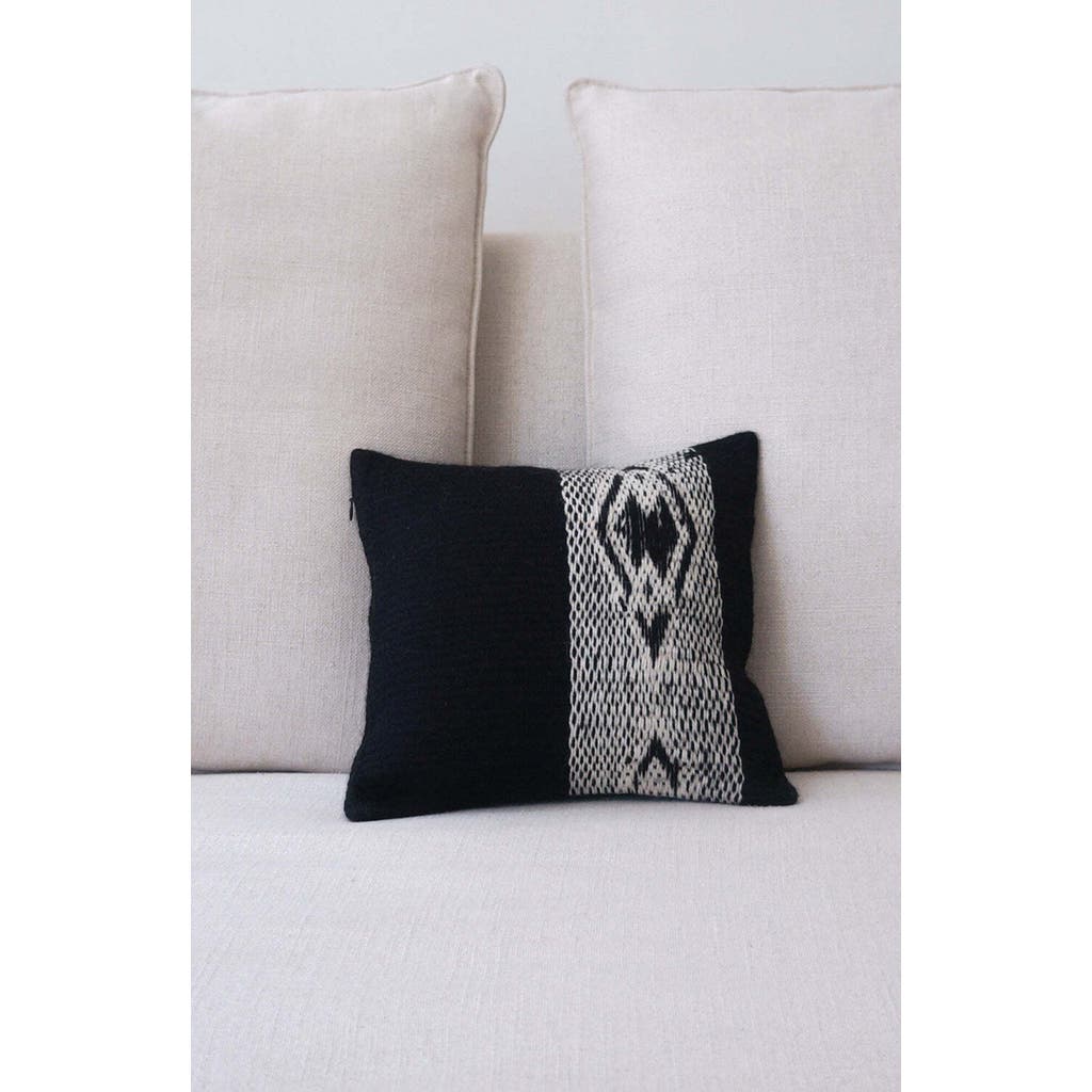 Voz Diagonal Square Pillow 12" x 12" in Black/ivory  product