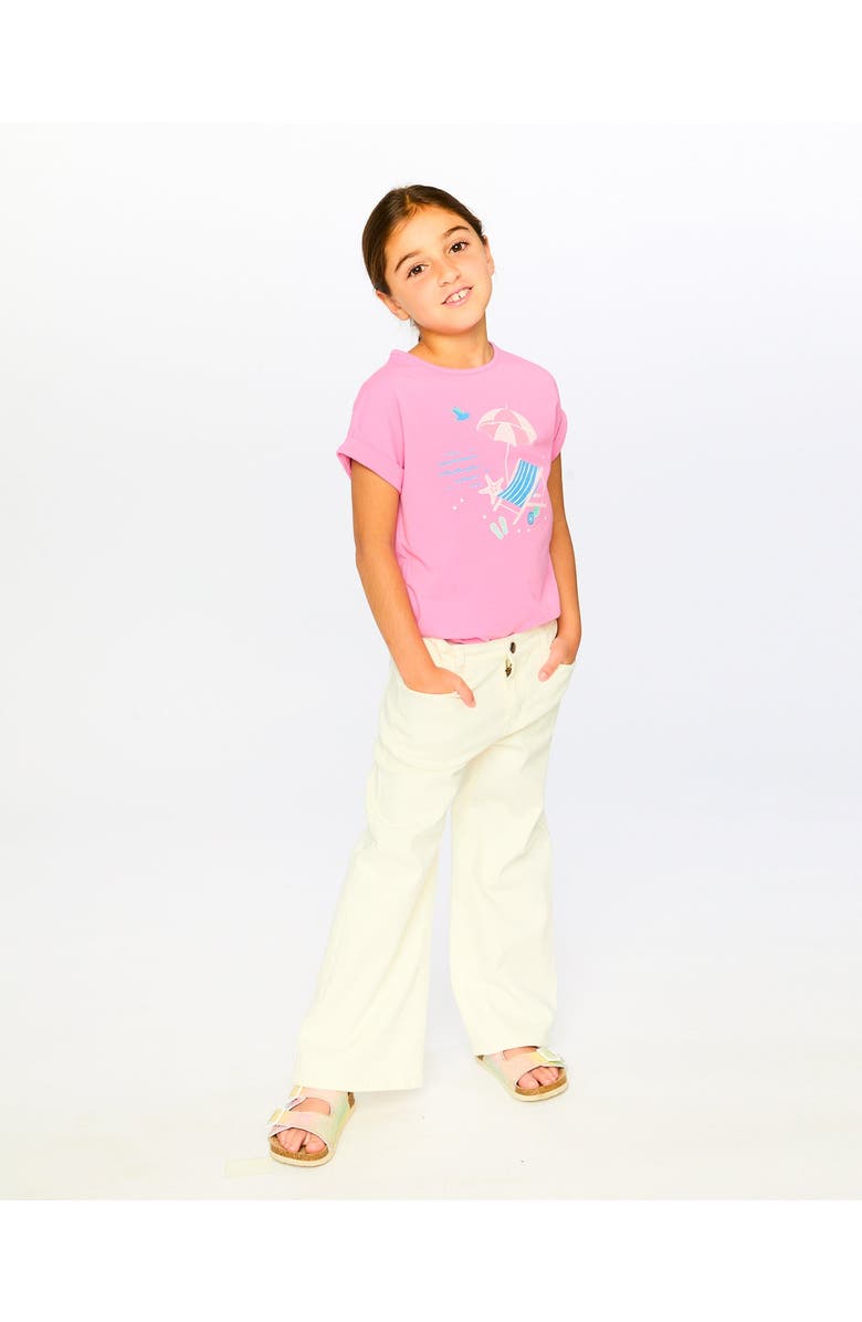 Deux par Deux Organic Cotton Jersey Short Sleeve Beach Chair T-Shirt, Alternate, color, Pink