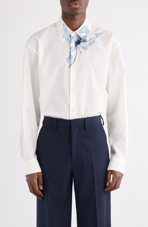 Croom Floral Cotton Poplin Button-Up Shirt
